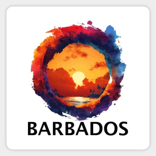 Barbados Sunset (with Black Lettering) Magnet